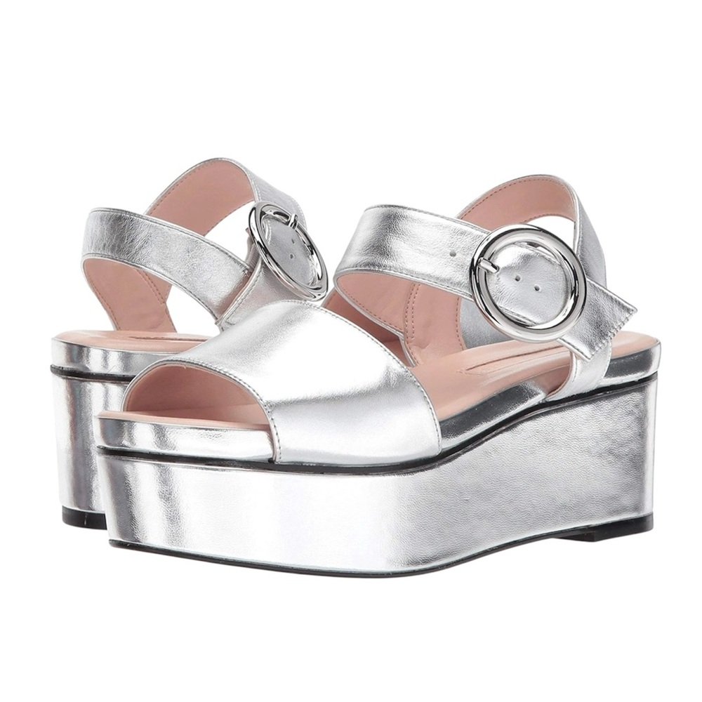 Avec Les Filles Womens AUDRA Suede Peep Toe Casual Platform Sandals